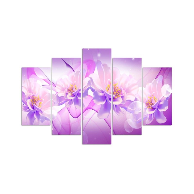 Bild auf Leinwand - Violette Blumen Natur | Feeby