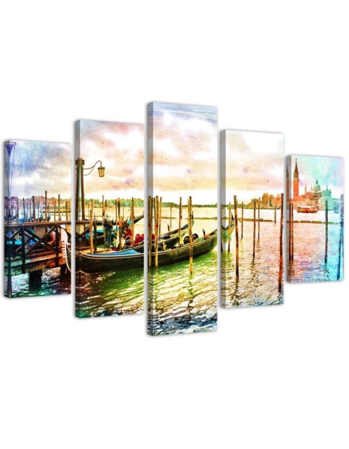 Leinwandbild - Venedig Gondeln Italien | Feeby