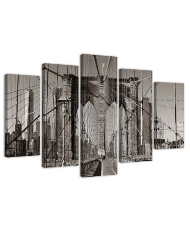 Brooklyn Bridge black and white wall painting for office | FEEBY