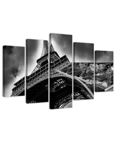 Canvas print for living room, dining room Eiffel Tower Paris black and white | FEEBY