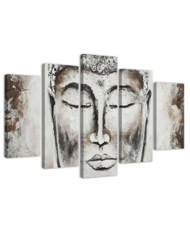 Bild auf Leinwand - Buddha Grey Zen Spa | Feeby