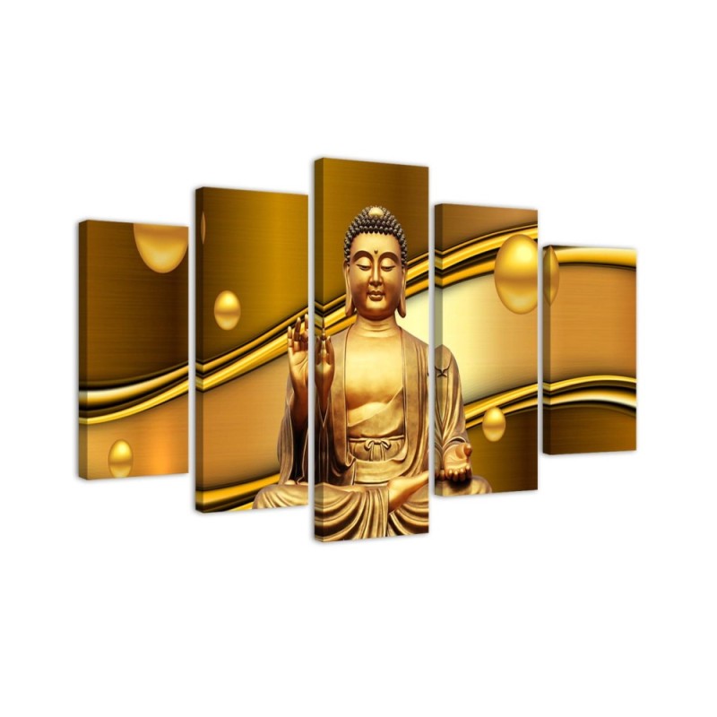 Modernes Wandbild - Buddha Golden Feng Shui | Feeby
