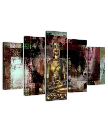 Dekoratives Leinwandbild - Buddha Goldene Abstraktion | Feeby