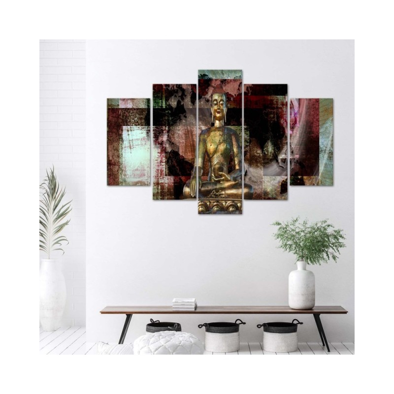 Dekoratives Leinwandbild - Buddha Goldene Abstraktion | Feeby