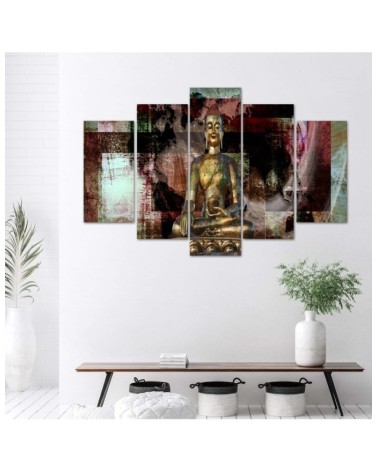 Dekoratives Leinwandbild - Buddha Goldene Abstraktion | Feeby