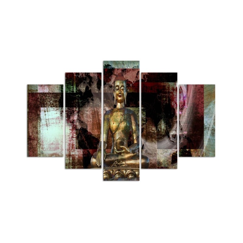 Dekoratives Leinwandbild - Buddha Goldene Abstraktion | Feeby