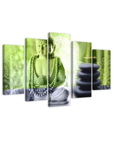 Bild auf Leinwand - Buddha-Steine Grün | Feeby