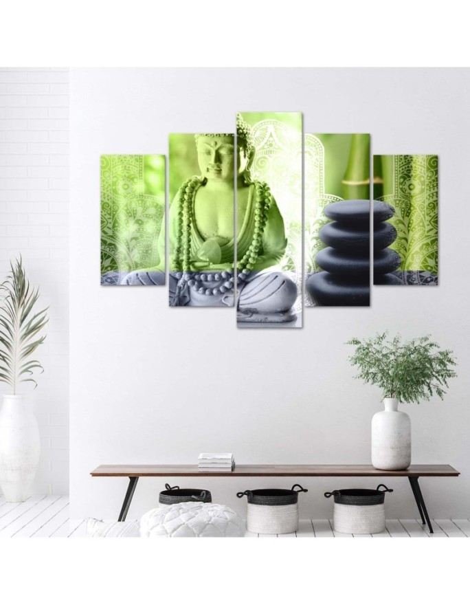 Budda i kamienie zen obrazy do salonu na ścianę | FEEBY