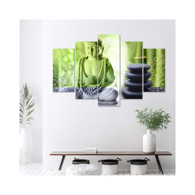 Bild auf Leinwand - Buddha-Steine Grün | Feeby