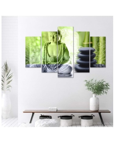 Bild auf Leinwand - Buddha-Steine Grün | Feeby