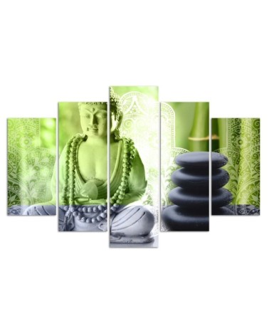 Bild auf Leinwand - Buddha-Steine Grün | Feeby