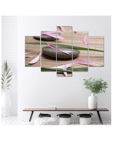 Bild auf Leinwand - Stein-Zen-Blumen | Feeby