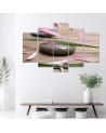 Canvas print for wall room Stone zen flowers | FEEBY