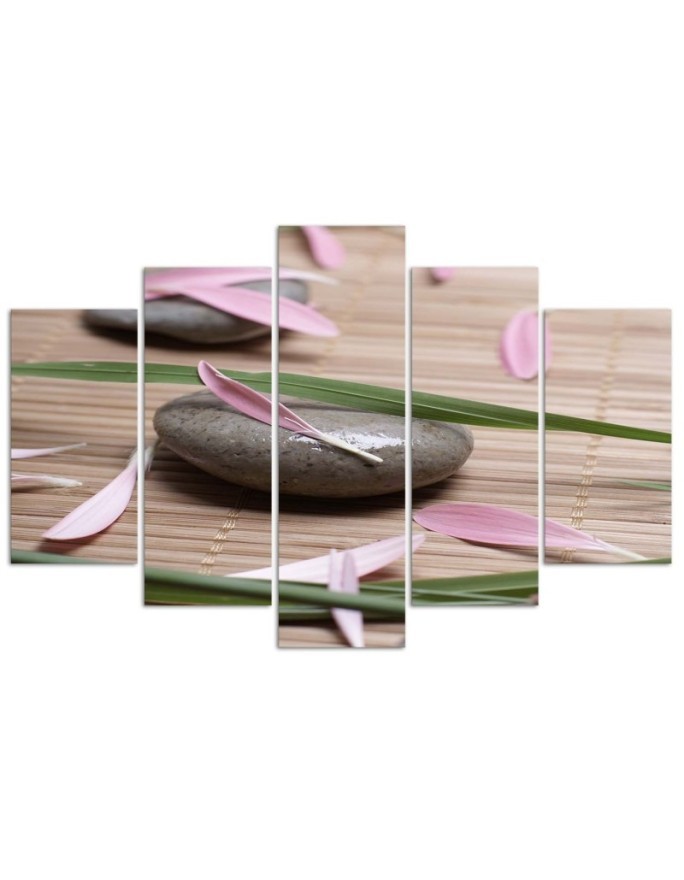 Canvas print for wall room Stone zen flowers | FEEBY