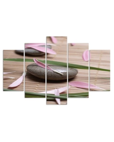Bild auf Leinwand - Stein-Zen-Blumen | Feeby