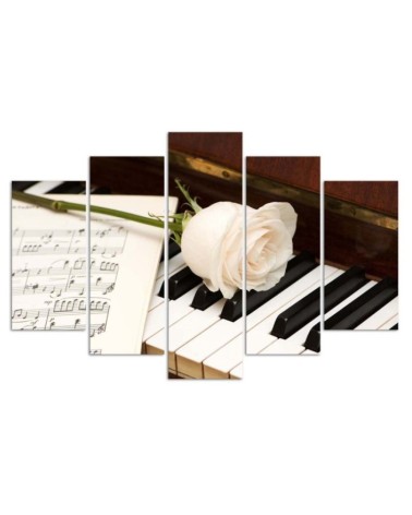 Obrazy do salonu Róża na fortepianie dekoracja ścienna | FEEBY
