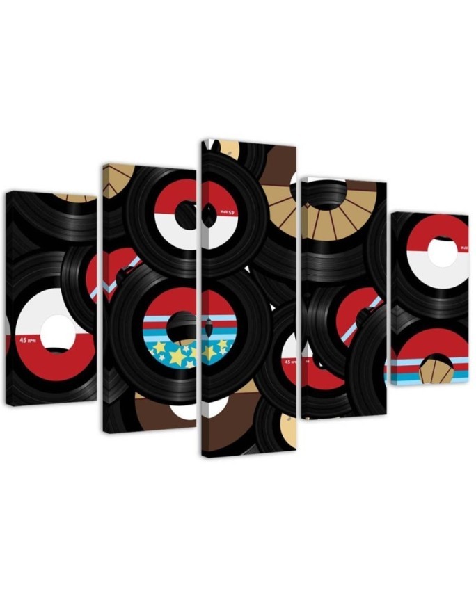 Canvas print for young people on canvas Analog records | FEEBY