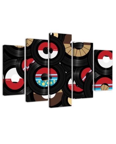 Canvas print for young people on canvas Analog records | FEEBY