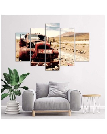 Wandbild für Wohnzimmer - Alte Autowüste | Feeby