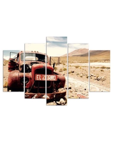 Wandbild für Wohnzimmer - Alte Autowüste | Feeby