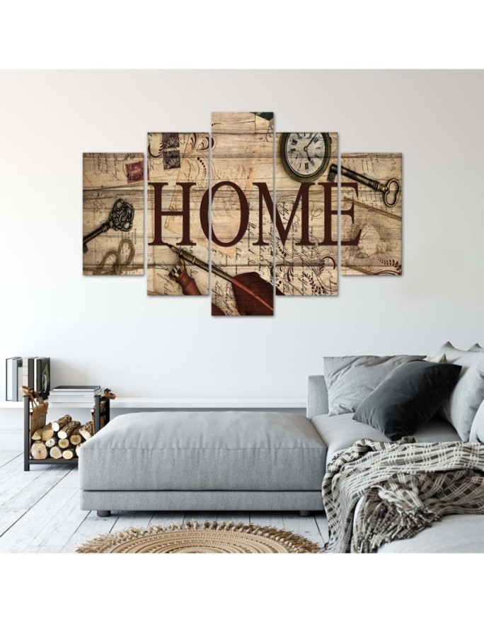 Obraz do biura, salonu Napis Home vintage nowoczesny | FEEBY