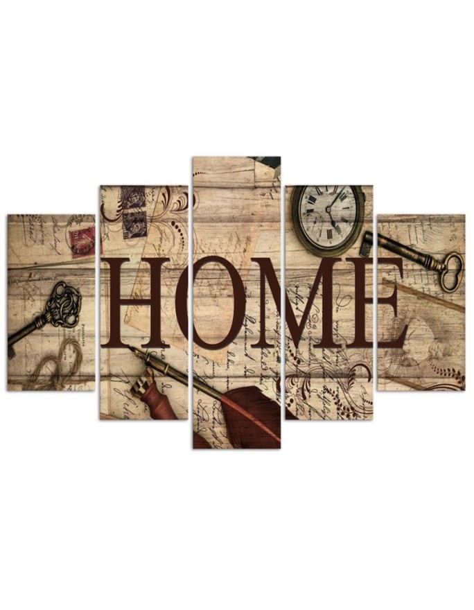 Obraz do biura, salonu Napis Home vintage nowoczesny | FEEBY