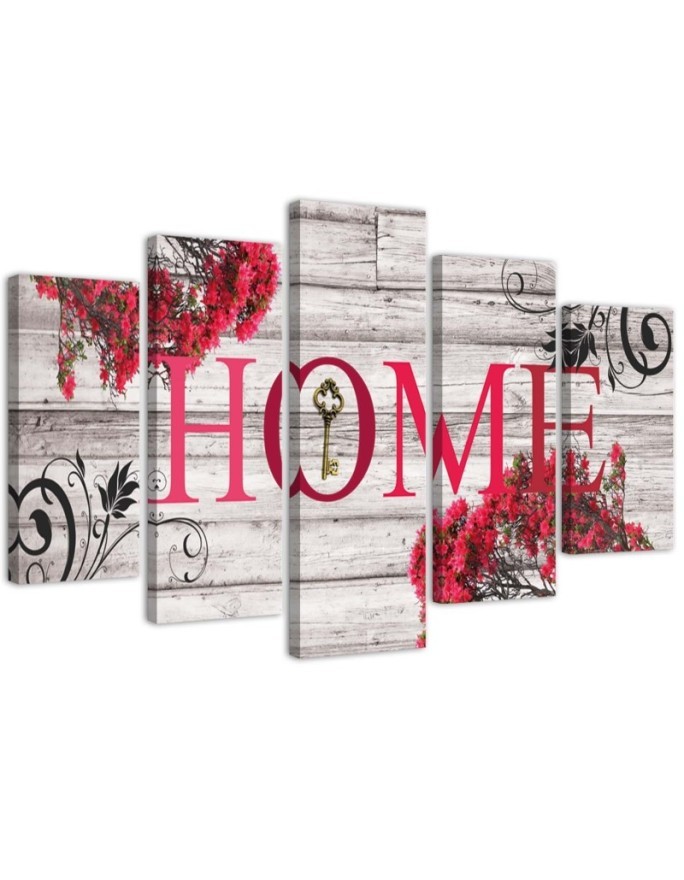 Obraz canvas do pokoju Napis Home czerwony | FEEBY