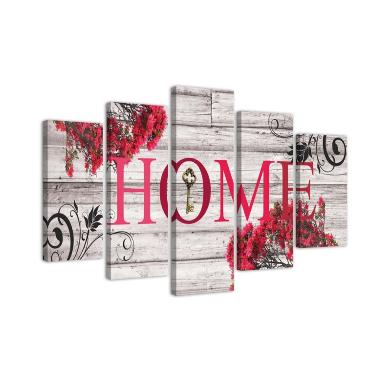 Obraz canvas do pokoju Napis Home czerwony | FEEBY