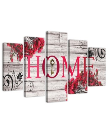 Obraz canvas do pokoju Napis Home czerwony | FEEBY