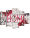 Obraz canvas do pokoju Napis Home czerwony | FEEBY