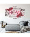 Obraz canvas do pokoju Napis Home czerwony | FEEBY