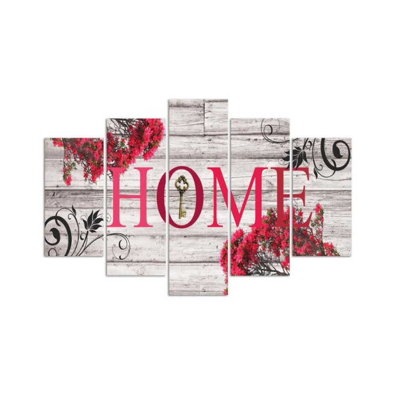 Modernes Wandbild - Home Holz Retro Rot | Feeby