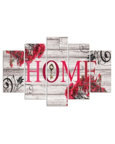 Modernes Wandbild - Home Holz Retro Rot | Feeby