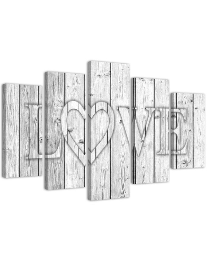 Bild auf Leinwand - Love Lettering Bretter Grau | Feeby