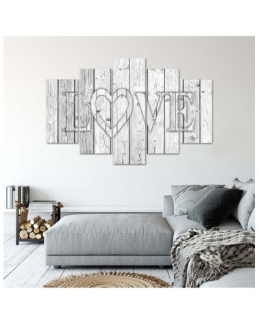 Bild auf Leinwand - Love Lettering Bretter Grau | Feeby