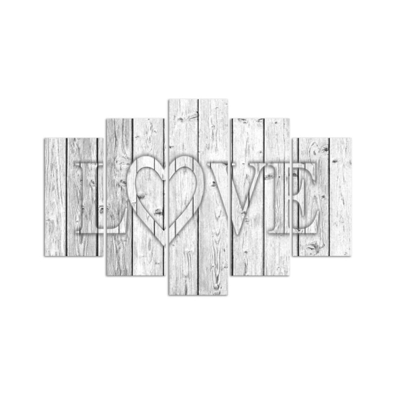 Bild auf Leinwand - Love Lettering Bretter Grau | Feeby