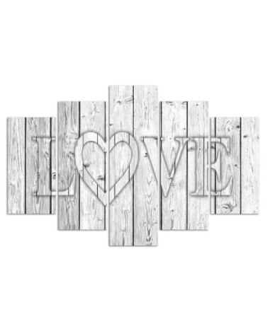 Bild auf Leinwand - Love Lettering Bretter Grau | Feeby