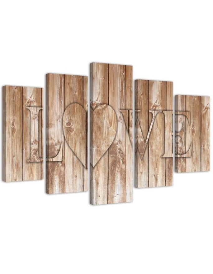 Leinwanddruck - Liebe Inschrift Bretter Braun | Feeby