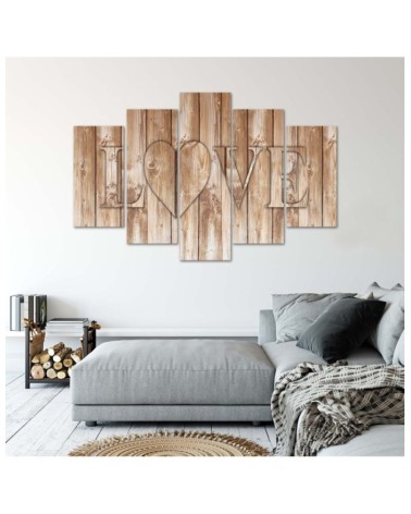 Leinwanddruck - Liebe Inschrift Bretter Braun | Feeby