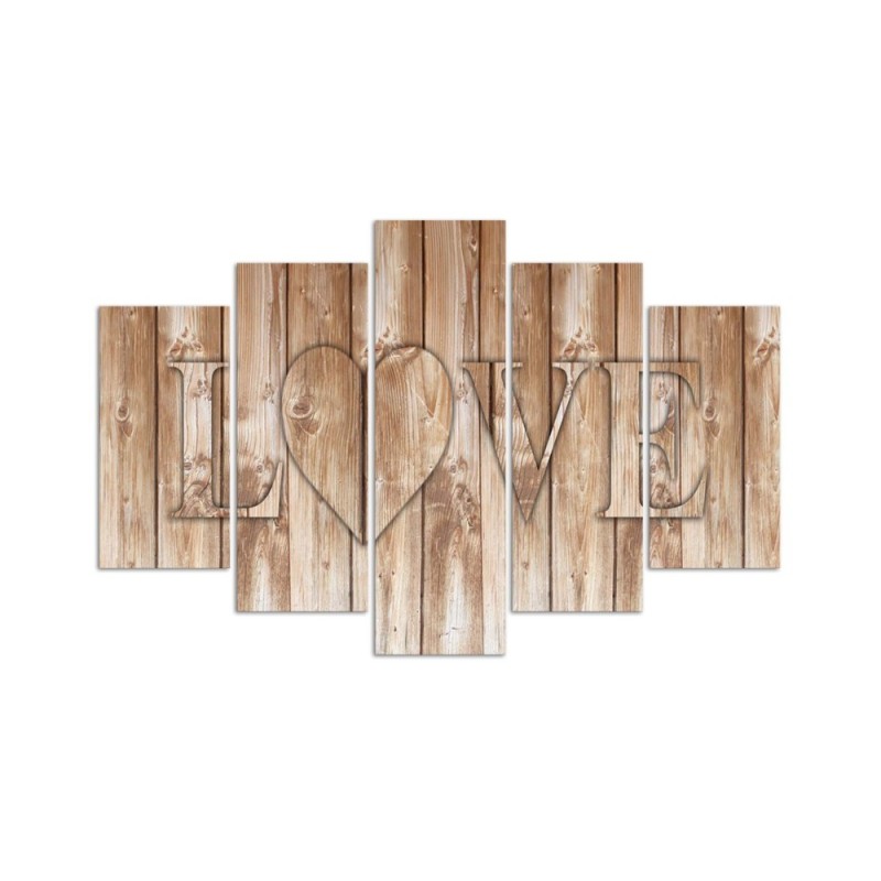 Leinwanddruck - Liebe Inschrift Bretter Braun | Feeby