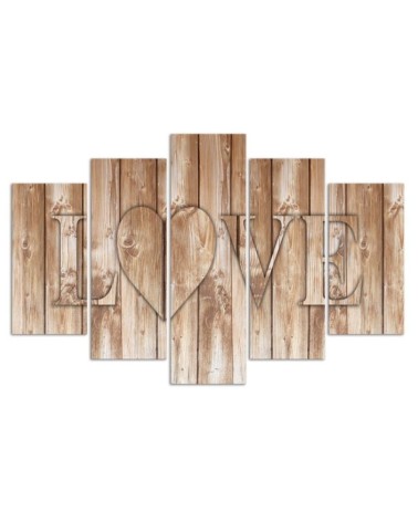 Leinwanddruck - Liebe Inschrift Bretter Braun | Feeby