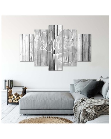 Leinwandbild - Love Bretter Grau | Feeby