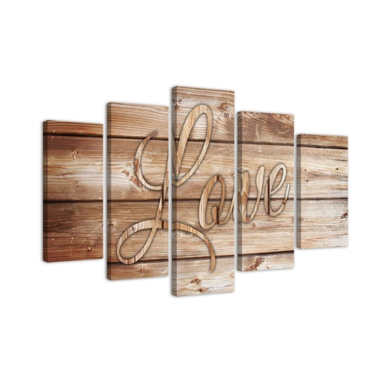Bild auf Leinwand - Liebe Holz Vintage Braun | Feeby