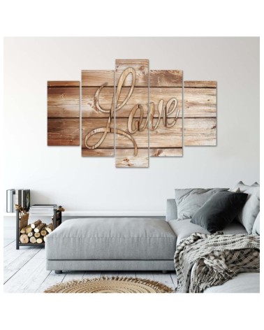 Bild auf Leinwand - Liebe Holz Vintage Braun | Feeby