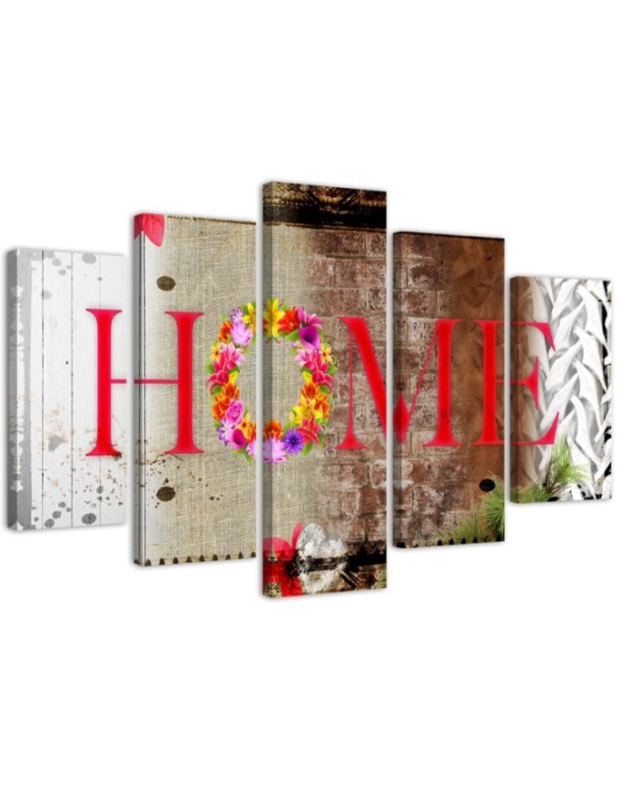 Leinwandbild - Startseite Inschrift Blumen | Feeby