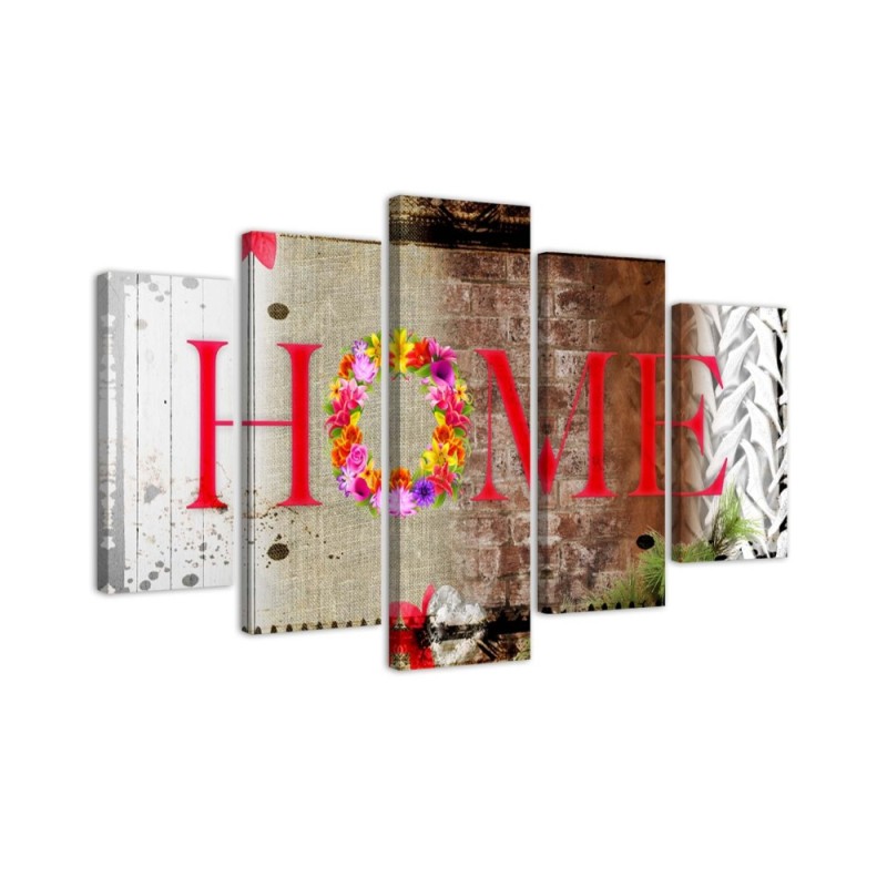 Leinwandbild - Startseite Inschrift Blumen | Feeby