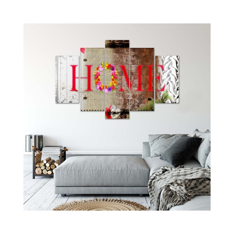 Leinwandbild - Startseite Inschrift Blumen | Feeby