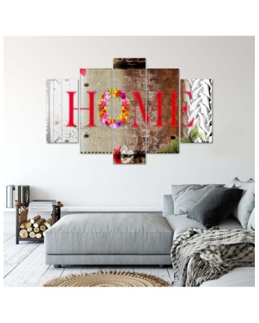 Leinwandbild - Startseite Inschrift Blumen | Feeby