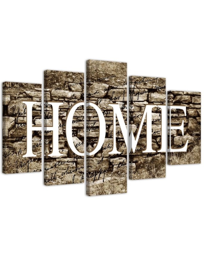 Canvas painting Home inscription on the wall background for dining room | FEEBY