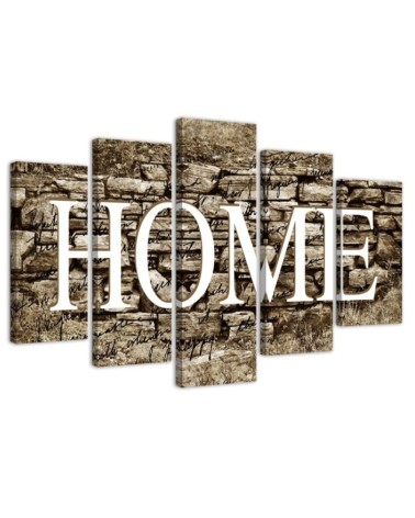 Canvas painting Home inscription on the wall background for dining room | FEEBY